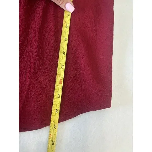 Chico's Women's Button-Up Long Sleeve Shirt Maroon Size 1 Medium Classiccore - Picture 5 of 7